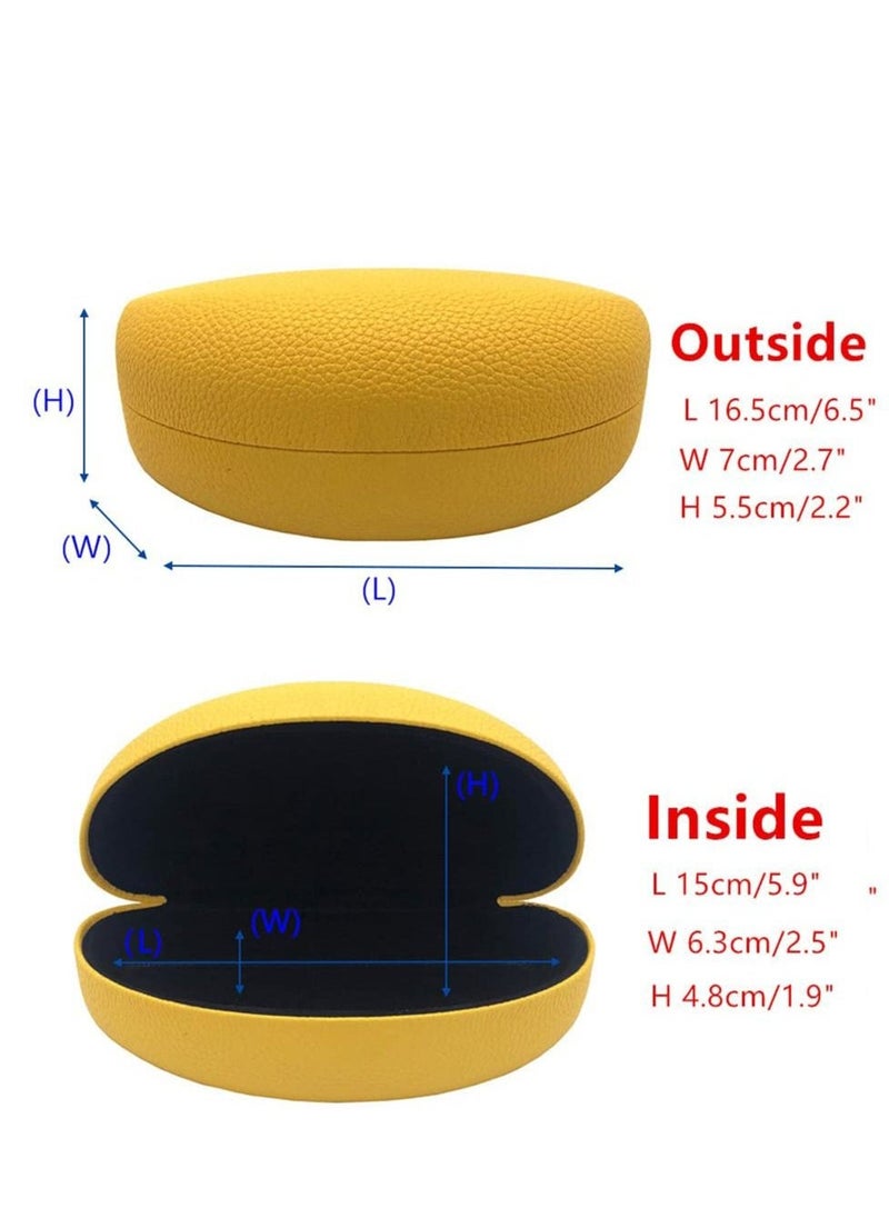 Hard Shell Eyeglasses Case, 2 PACK Protective Case For Sunglasses and Eyeglasses, Sunglasses Case Concise, Suitable for storing men's and women's glasses, Yellow and Black