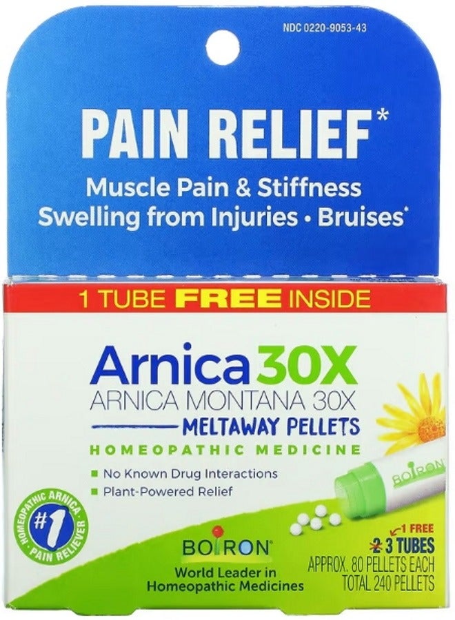 Single Remedies Arnica 30X 3 Tubes Approx. 80 Pellets Each