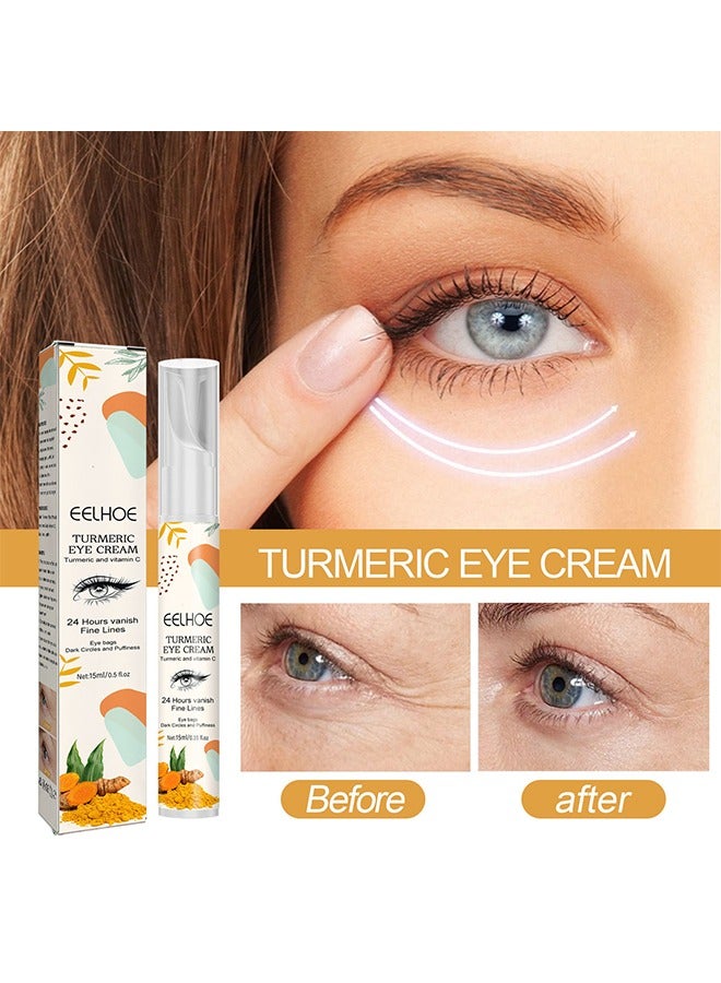 Turmeric Eye Cream-24 Hours Vanish Fine Lines，Eye Bags,Dark Circles And Puffiness