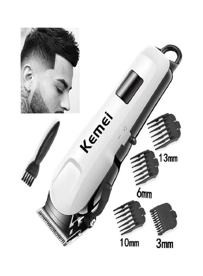 Professional LCD Display Electric Hair Clipper Cordless Rechargeable Shaver Trimmer White