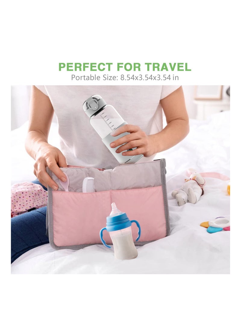 Water Warmer Rechargeable for Formula, BreastMilk, Precise Temp Control, 300ml, Portable Instant Water Warmer for Travel, Smart Wireless Baby Flask for Car, Travel, Outdoor, Battery Powered