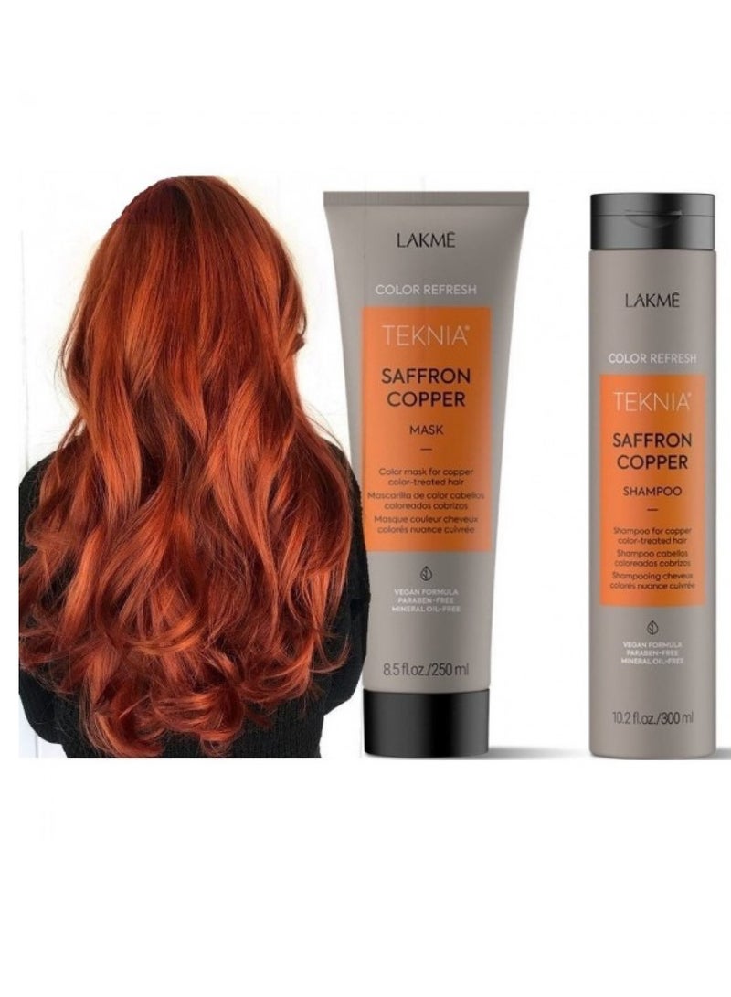 Lakme Color Refresh Teknia Saffron Copper Hair Shampoo for Copper Color-Treated Hair 300ml