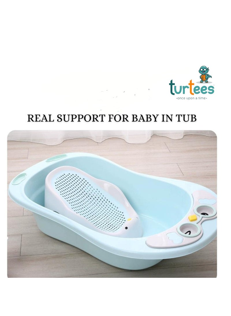 Turtees Portable Baby Bather,Jelly Bath Support Silicone Mesh Bathtub for Infants