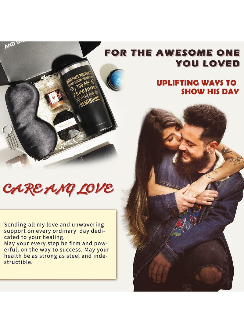 Gift Baskets for Men - Birthday Gift Box Set Contains 12 Items Inspirational Gifts Relaxing Spa Treatment Packages for Men Friendship Friend Gifts for Men