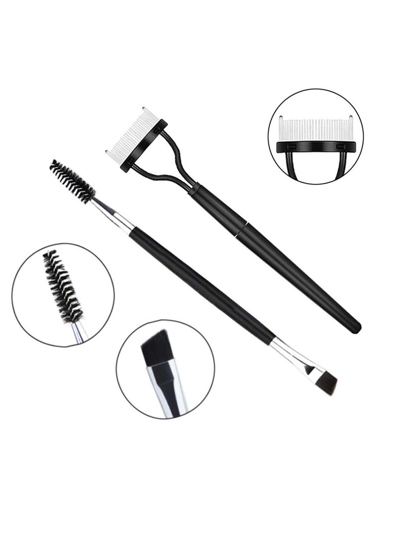 Eyelash Separator and Eyebrow Brush Set for Easy Makeup Application 2 Piece Beauty Tool for Women