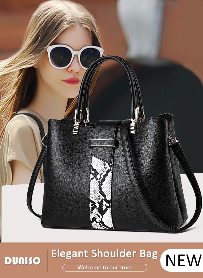 Women's Fashion Handbag Faux Leather Crossbody Bag For Women Large Capacity Tote Bags Top Handle Satchel Fashionable Travel Shoulder Bag For Ladies