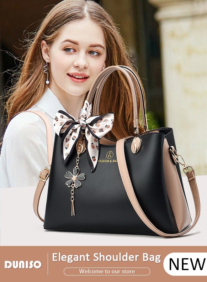 Women's Fashion Handbag Faux Leather Crossbody Bag For Women Large Capacity Tote Bags Top Handle Satchel Fashionable Travel Shoulder Bag For Ladies