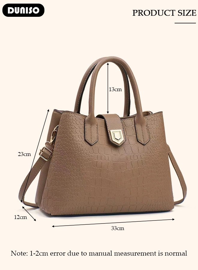 Women's Fashion Handbag Faux Leather Crossbody Bag For Women Large Capacity Tote Bags Top Handle Satchel Fashionable Travel Shoulder Bag For Ladies