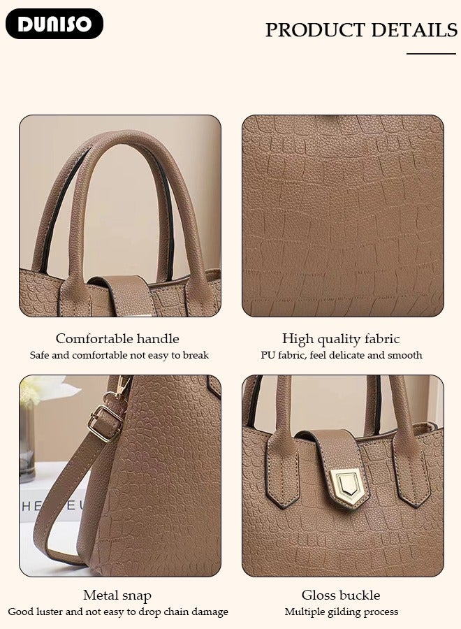 Women's Fashion Handbag Faux Leather Crossbody Bag For Women Large Capacity Tote Bags Top Handle Satchel Fashionable Travel Shoulder Bag For Ladies