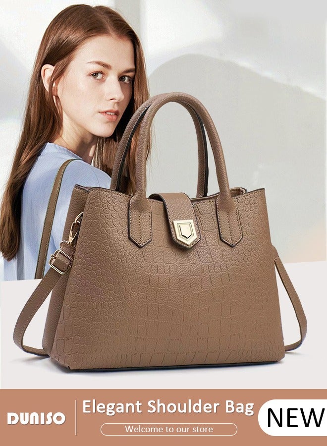 Women's Fashion Handbag Faux Leather Crossbody Bag For Women Large Capacity Tote Bags Top Handle Satchel Fashionable Travel Shoulder Bag For Ladies