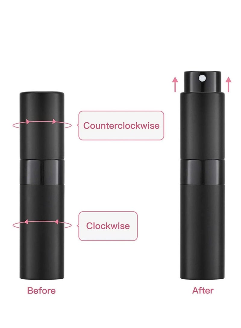 travel cologne bottle, 5PCS 8ml Travel Perfume Atomizer Refillable, Mini Cologne Spray Bottle Empty, Small Aftershave Sprayer for Liquid Dispenser (Black)