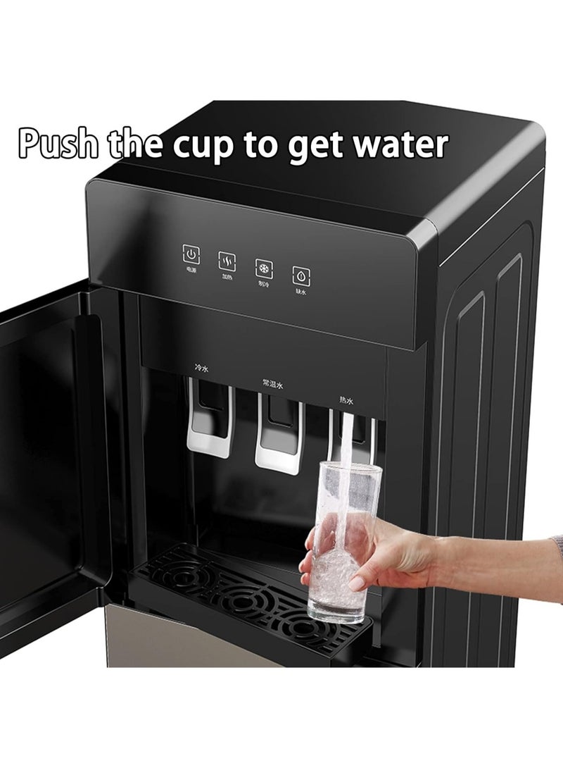 Hot & Cold Water Cooler for Home Office - Bottom Loading 5 Gallon Dispenser - Ideal 3 in 1 Water Cooler