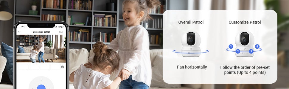 CP1 Pro 360 Degree Smart Security Camera (White) One-Touch Call / Up to 512GB SD Card Support / 1080P Full HD / Privacy Mode / Alexa Google Assistant / Motion Detection & Human Detection / 2-Way Audio / Night Vision