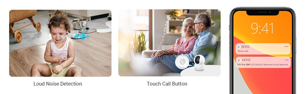CP1 Pro 360 Degree Smart Security Camera (White) One-Touch Call / Up to 512GB SD Card Support / 1080P Full HD / Privacy Mode / Alexa Google Assistant / Motion Detection & Human Detection / 2-Way Audio / Night Vision