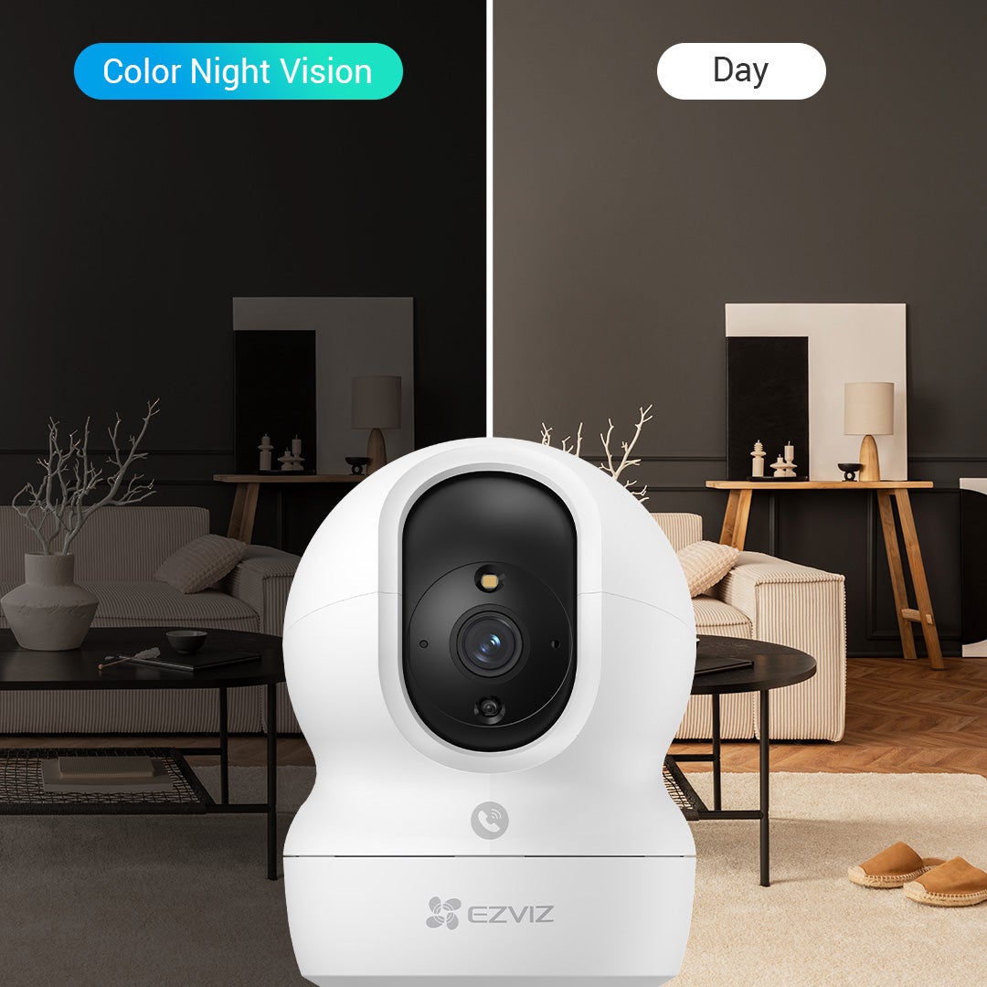 CP1 Pro 360 Degree Smart Security Camera (White) One-Touch Call / Up to 512GB SD Card Support / 1080P Full HD / Privacy Mode / Alexa Google Assistant / Motion Detection & Human Detection / 2-Way Audio / Night Vision