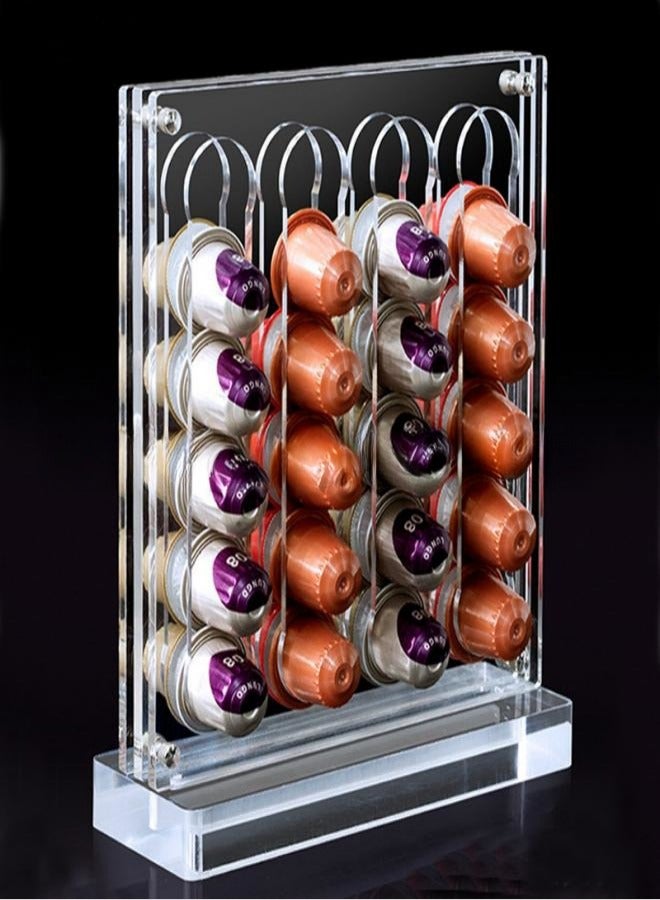 Transparent Nordic Acrylic Coffee Pods Holder Display Rack Coffee Capsule Stand Kitchen Capsule Storage Rack