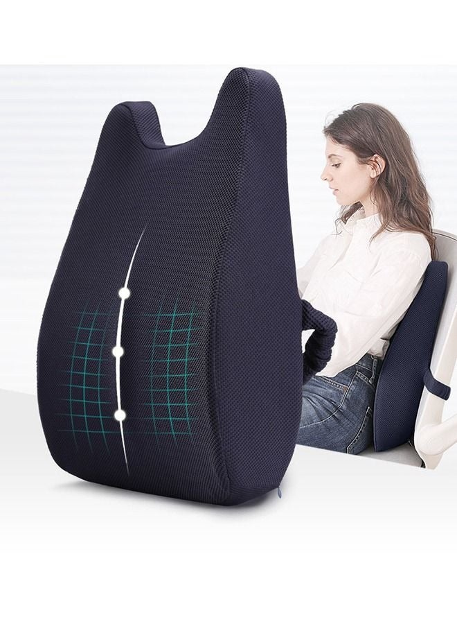 Ergonomic Design 3D Mesh Lumbar Support Pillow and Memory Foam Back Cushion