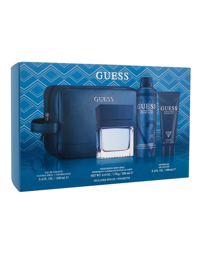 Guess Sed*tive Blue M EDT 100 Ml Shower gel 100 Ml Deo 226Ml Pouch Set