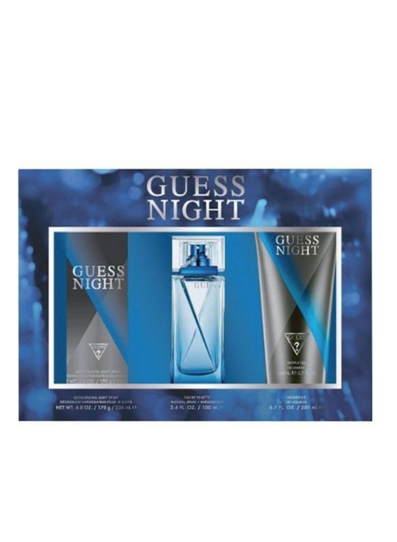 Guess Night M Set EDT 100 Ml +S/G 200 Ml + Deo 225 Ml