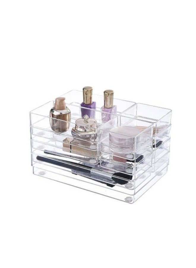 12 Pcs Thick Anti-Slip Clear Durable Plastic Drawer Organizer and Tray Divider Bin Set