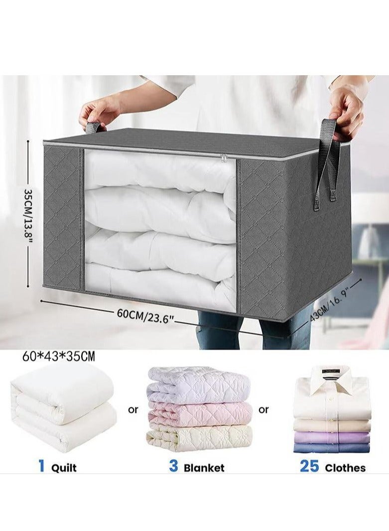 6-Piece Clothes Storage Bags, Foldable Blanket Storage Bags, Closet Organizers Storage Containers Storage Bins for Bedroom