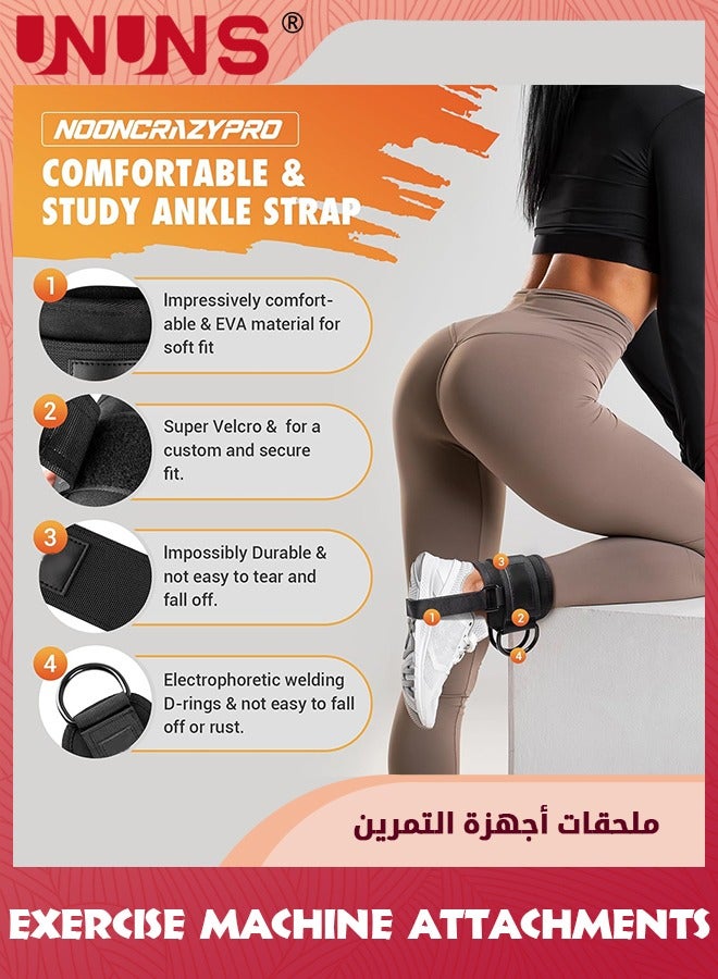 Ankle Strap For Cable Machine Women,Adjustable Gym Cable Ankle Straps For Kickbacks,Glute Workouts,Leg Extensions,Curls,Strength Training Equipment,Ankle Cuff For Cable Machine Accessories,Black