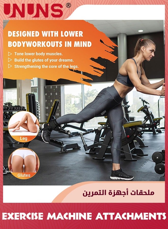 Ankle Strap For Cable Machine Women,Adjustable Gym Cable Ankle Straps For Kickbacks,Glute Workouts,Leg Extensions,Curls,Strength Training Equipment,Ankle Cuff For Cable Machine Accessories,Black