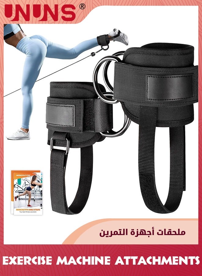 Ankle Strap For Cable Machine Women,Adjustable Gym Cable Ankle Straps For Kickbacks,Glute Workouts,Leg Extensions,Curls,Strength Training Equipment,Ankle Cuff For Cable Machine Accessories,Black