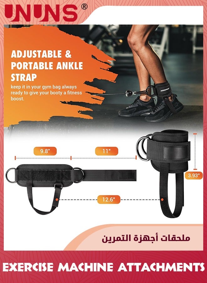 Ankle Strap For Cable Machine Women,Adjustable Gym Cable Ankle Straps For Kickbacks,Glute Workouts,Leg Extensions,Curls,Strength Training Equipment,Ankle Cuff For Cable Machine Accessories,Black