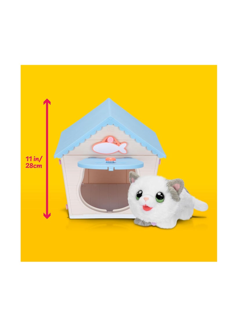 My Kitty's Home | Interactive Playset | Buildable Kitty House, Includes Playful Kitty with Over 25 Sounds and Reactions, Name Plate, Fish Biscuit Toy | Unisex | Ages 4 and Up