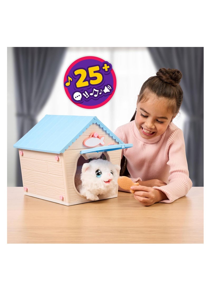 My Kitty's Home | Interactive Playset | Buildable Kitty House, Includes Playful Kitty with Over 25 Sounds and Reactions, Name Plate, Fish Biscuit Toy | Unisex | Ages 4 and Up