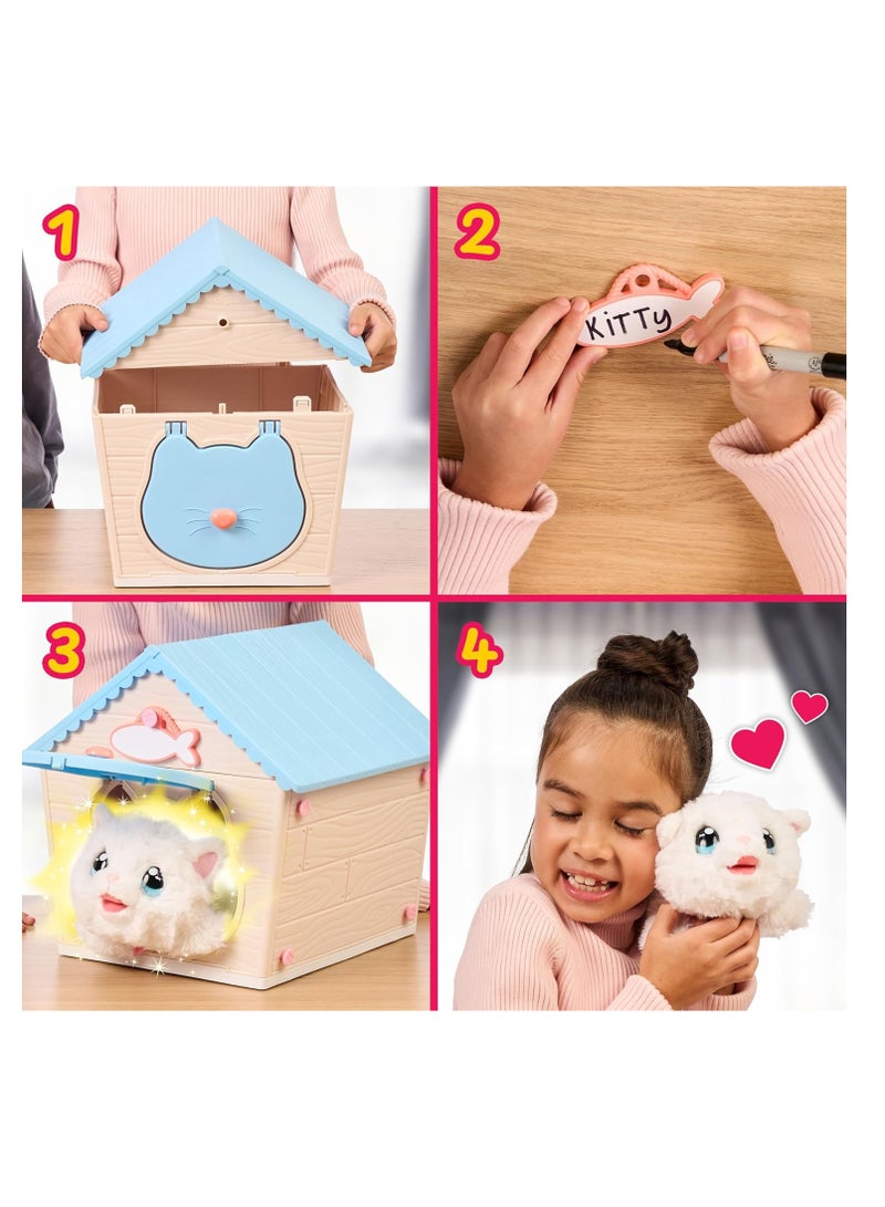 My Kitty's Home | Interactive Playset | Buildable Kitty House, Includes Playful Kitty with Over 25 Sounds and Reactions, Name Plate, Fish Biscuit Toy | Unisex | Ages 4 and Up