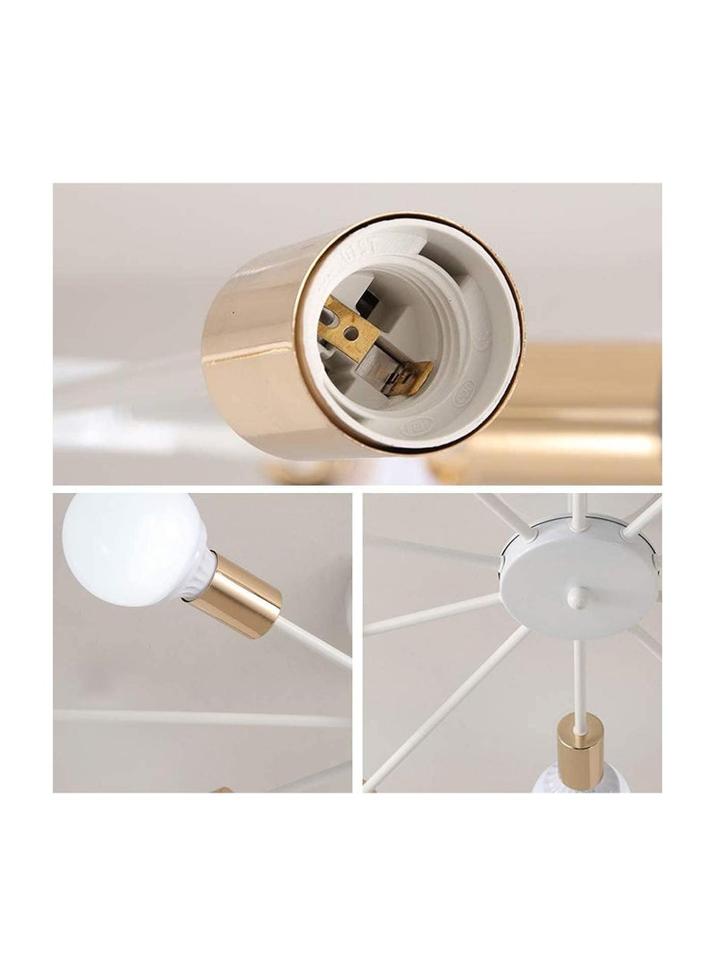 10 Light Sputnik Ceiling Light Adjustable White Metal Ceiling Light Modern Industrial Chandelier Semi Flush Mount Ceiling Light for Living Room Bedroom Bulbs not Included White 10 Light