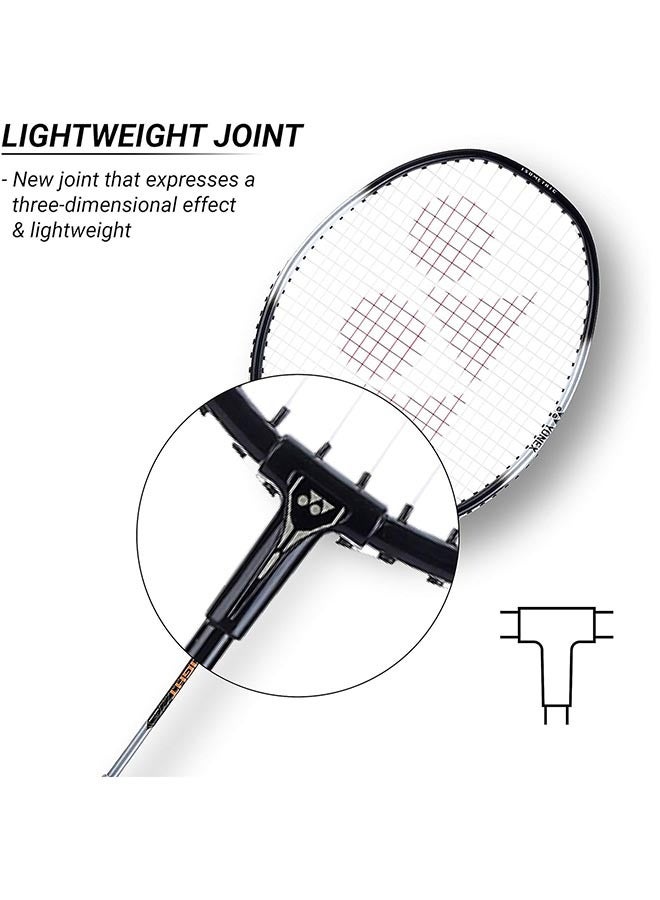 YONEX ZR 100 Light Strung Badminton Racquet | Color: Black | Size: G3 - U | Material: Aluminium | with Full Racquet Cover | Weight: 95 gram | High Durability | Grip Size: 3 3/4 inches