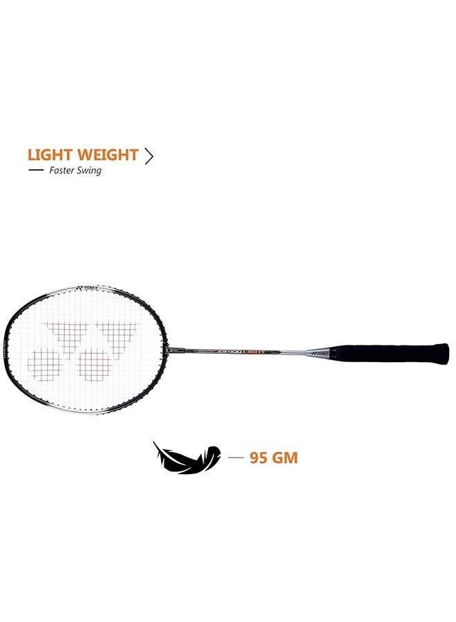 YONEX ZR 100 Light Strung Badminton Racquet | Color: Black | Size: G3 - U | Material: Aluminium | with Full Racquet Cover | Weight: 95 gram | High Durability | Grip Size: 3 3/4 inches