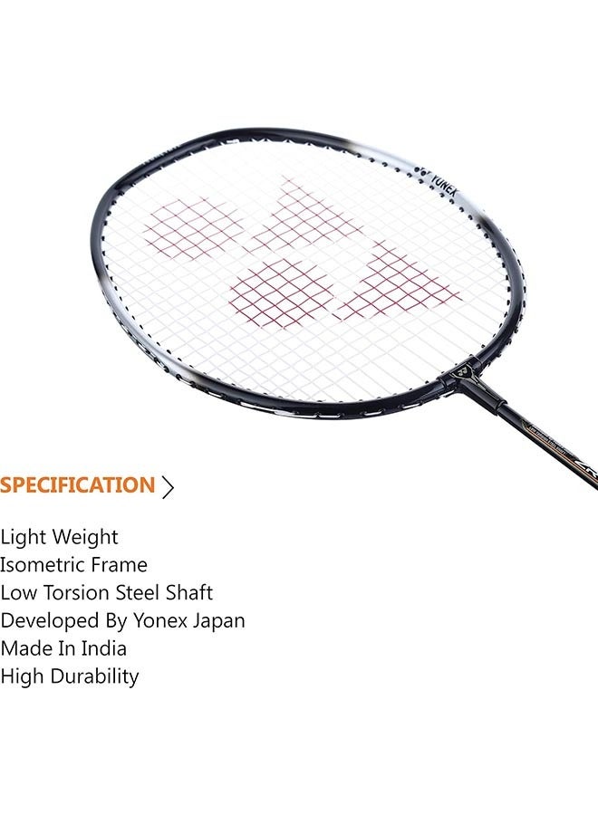 YONEX ZR 100 Light Strung Badminton Racquet | Color: Black | Size: G3 - U | Material: Aluminium | with Full Racquet Cover | Weight: 95 gram | High Durability | Grip Size: 3 3/4 inches