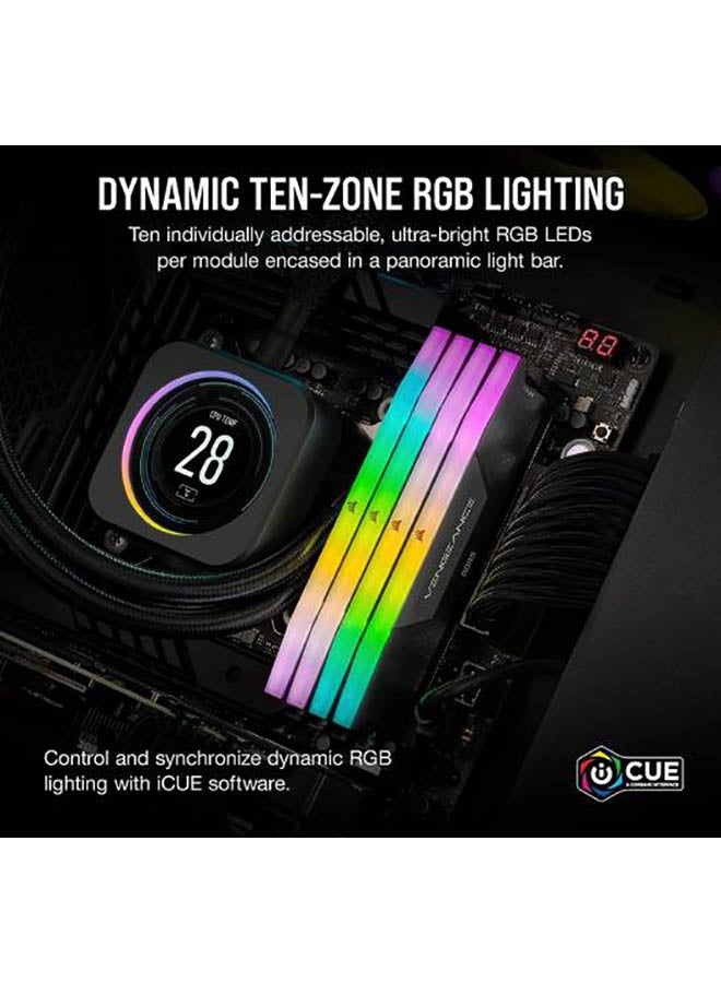 Vengeance RGB 96GB (2x48GB) DDR5 Desktop Memory, 6000MHz Memory Speed (PC5-48000), 30-36-36-76 Latency, Intel XMP 3.0, 1.40V, 288-Pin, CMH96GX5M2B6000C30