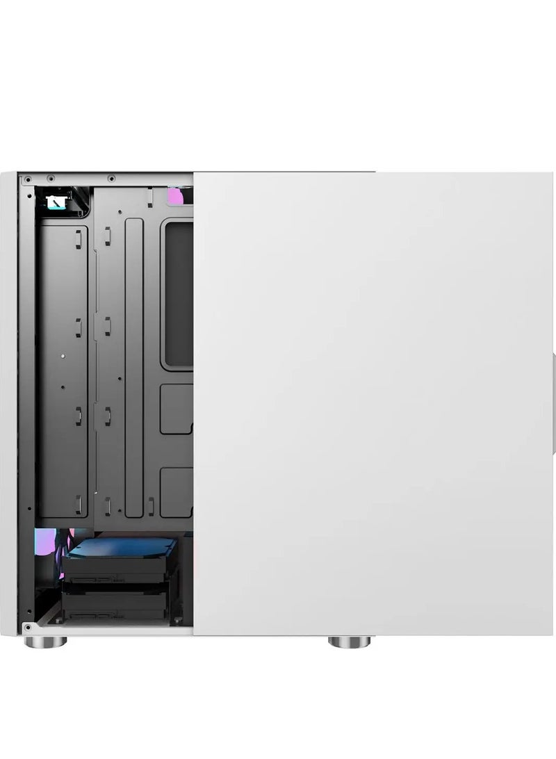 Galaxy ATX/M-ATX/ITX Gaming PC Desktop Computer Case with Side Tempered Glass Panels with 6 Fan Support White
