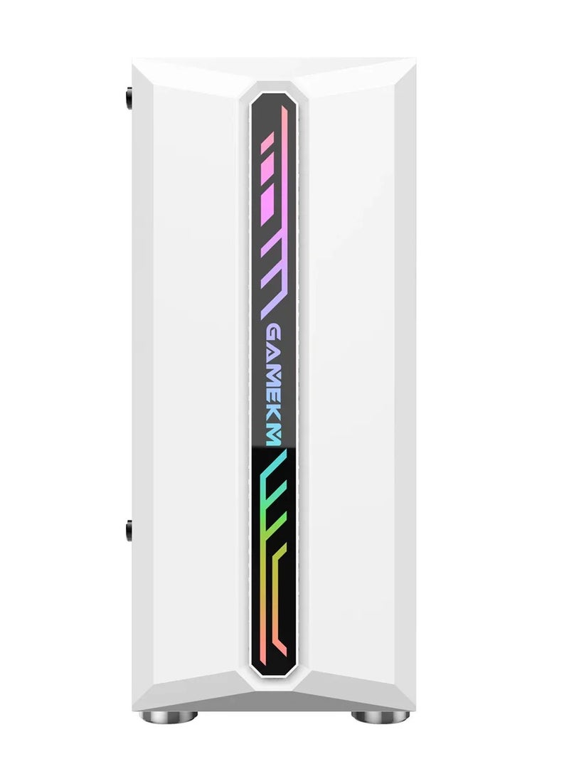 Galaxy ATX/M-ATX/ITX Gaming PC Desktop Computer Case with Side Tempered Glass Panels with 6 Fan Support White