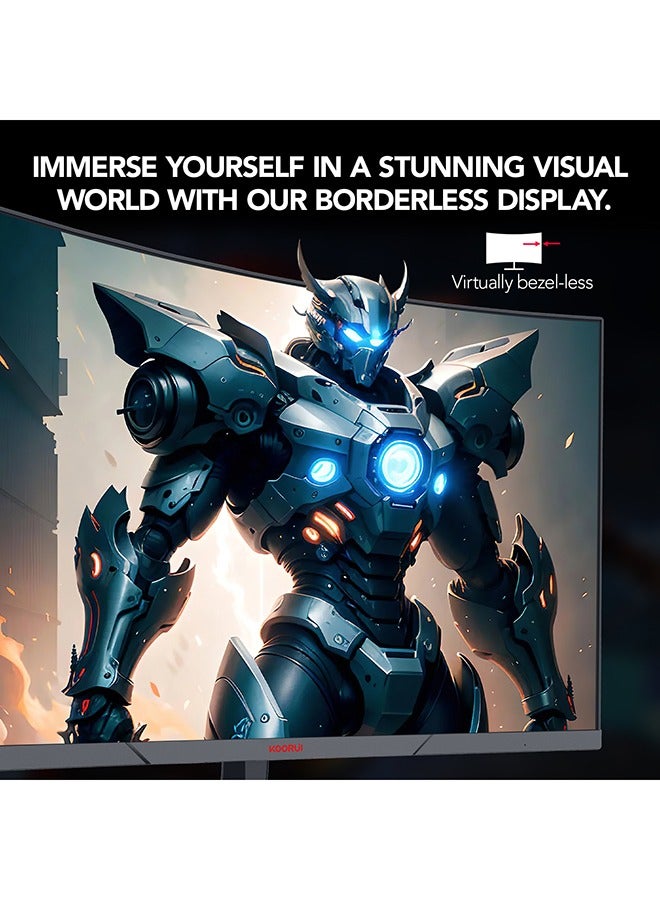 27-Inch Curved Gaming Monitor 1500R QHD 2560 x 1440,Up to 180Hz Refresh Rate, 1ms Response Time, sRGB 100% Color Gamut, DCI-P3 90%, 4000: 1 Static Contrast, 1.07 billion (8+FRC) Maximum Color, Audio Interface, Tilt Adjustable, DisplayPort and HDMI, VESA Compatible, Eye Protection, Crosshair, Timer, Free-sync, G-sync Compatible | 27E6QCA