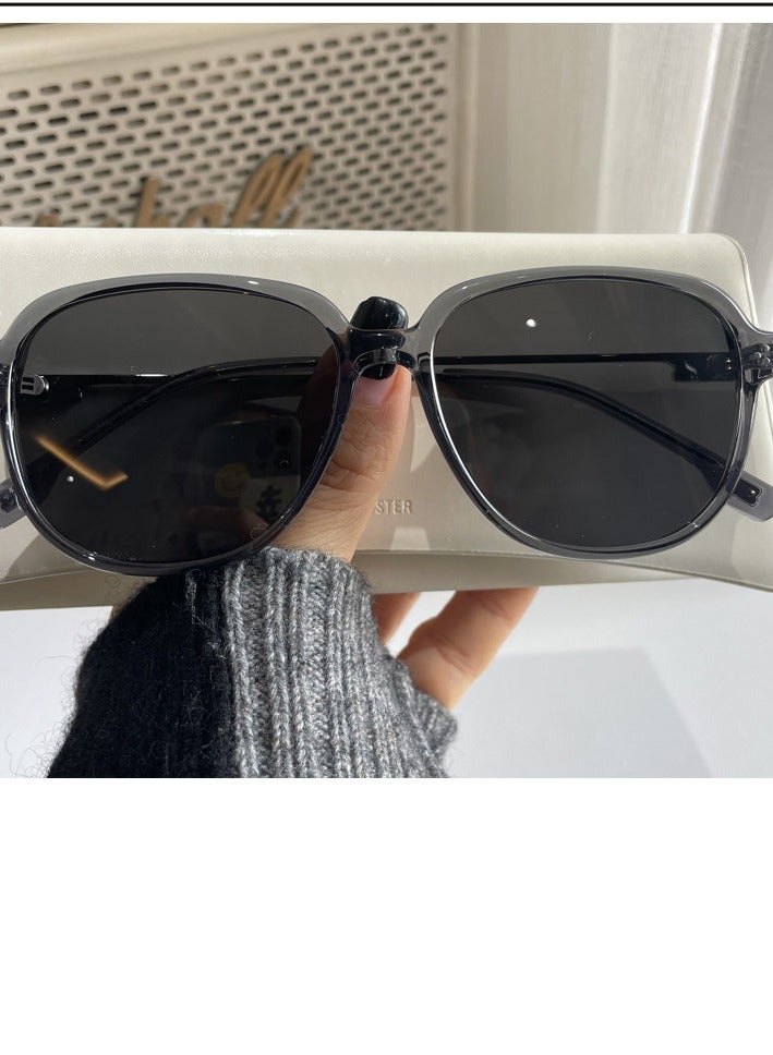 TR polarized sunglasses advanced sense large frame round face slimming sunglasses anti-violet Outside driving glasses