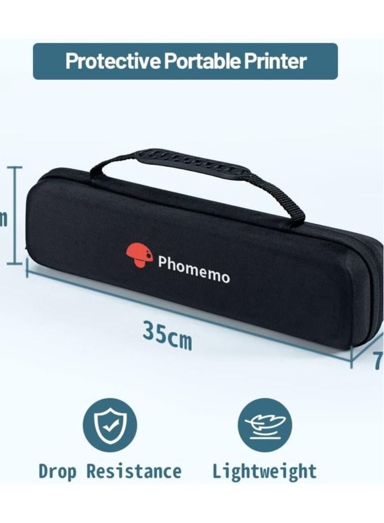 Phomemo M08F Portable Printer Case, for HPRT MT800 Mobile Travel Printer Storage Holder Paper & USB Cable