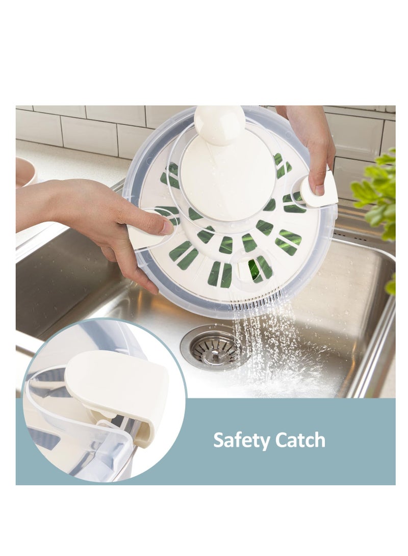 Fruits Vegetable Salad Dehydrator Dryer and Washer : Salad Spinner, Oil Shaker, Anti-Shake, Easy Drain, Compact Storage (stainless_steel)