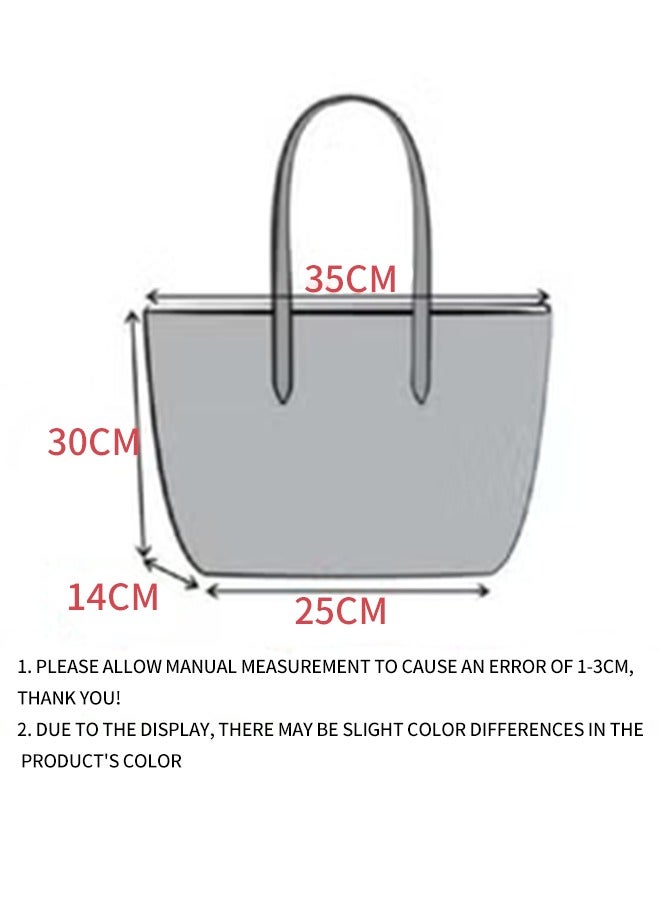 Women's L12.12 Concept Fashion Versatile Large Capacity Zipper Handbag Tote Bag Shoulder Bag Medium Light Blue 35cm * 30cm * 14cm