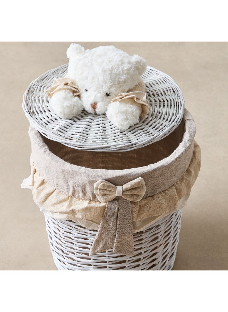 Willow Bear Medium Storage Basket with Bow 40 x 37 x 37 cm