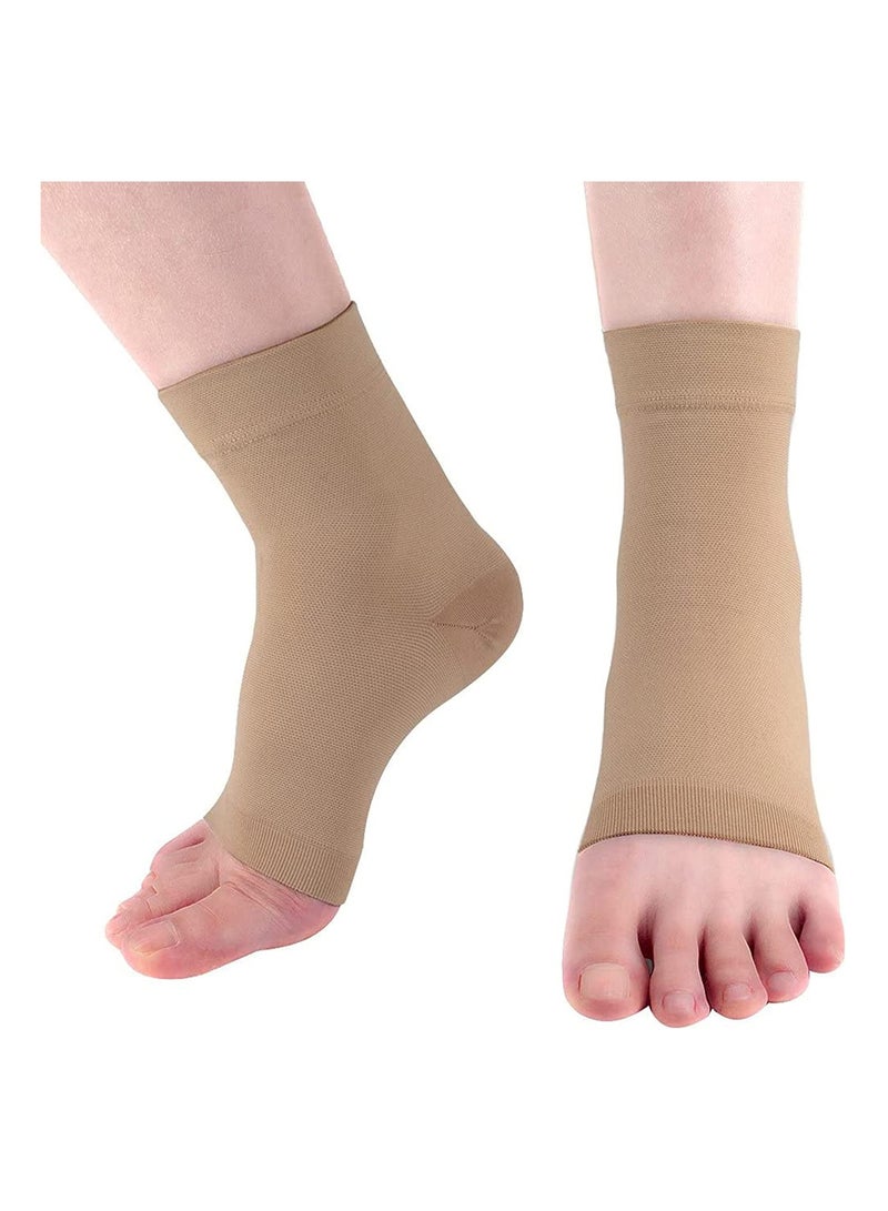 Ankle Compression Sleeve, for Sprained Ankles, Open Toe Сompression Socks Breathable  Brace Elastic Thin for Swelling, Plantar Fasciitis, Sprain, Nano for Women and Men