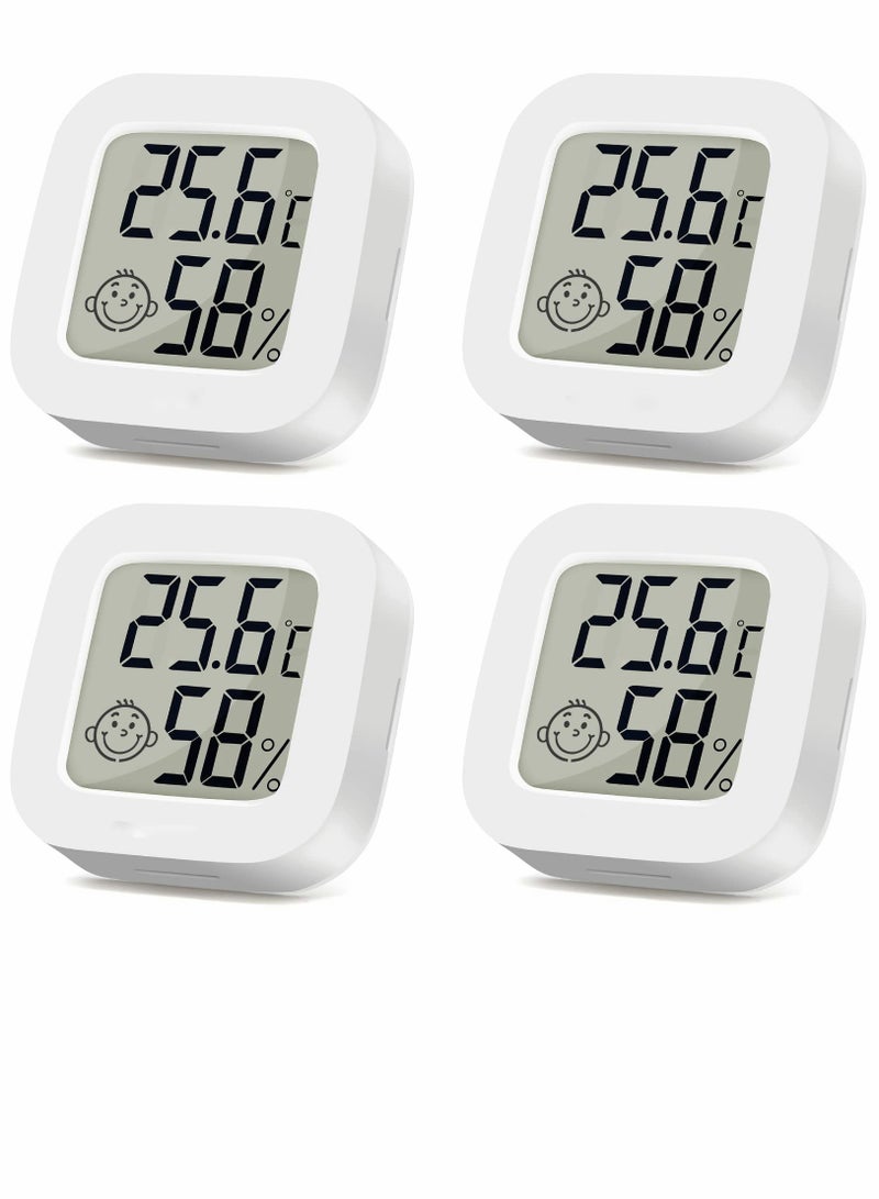 Room Thermometer, Indoor Thermometer Hygrometer, Mini Digital Temperature Humidity Meter Gauge Monitor, Large LCD Display Celsius for House, Greenhouse, Baby, Office, Home, Garden, Cellar(4Pack )