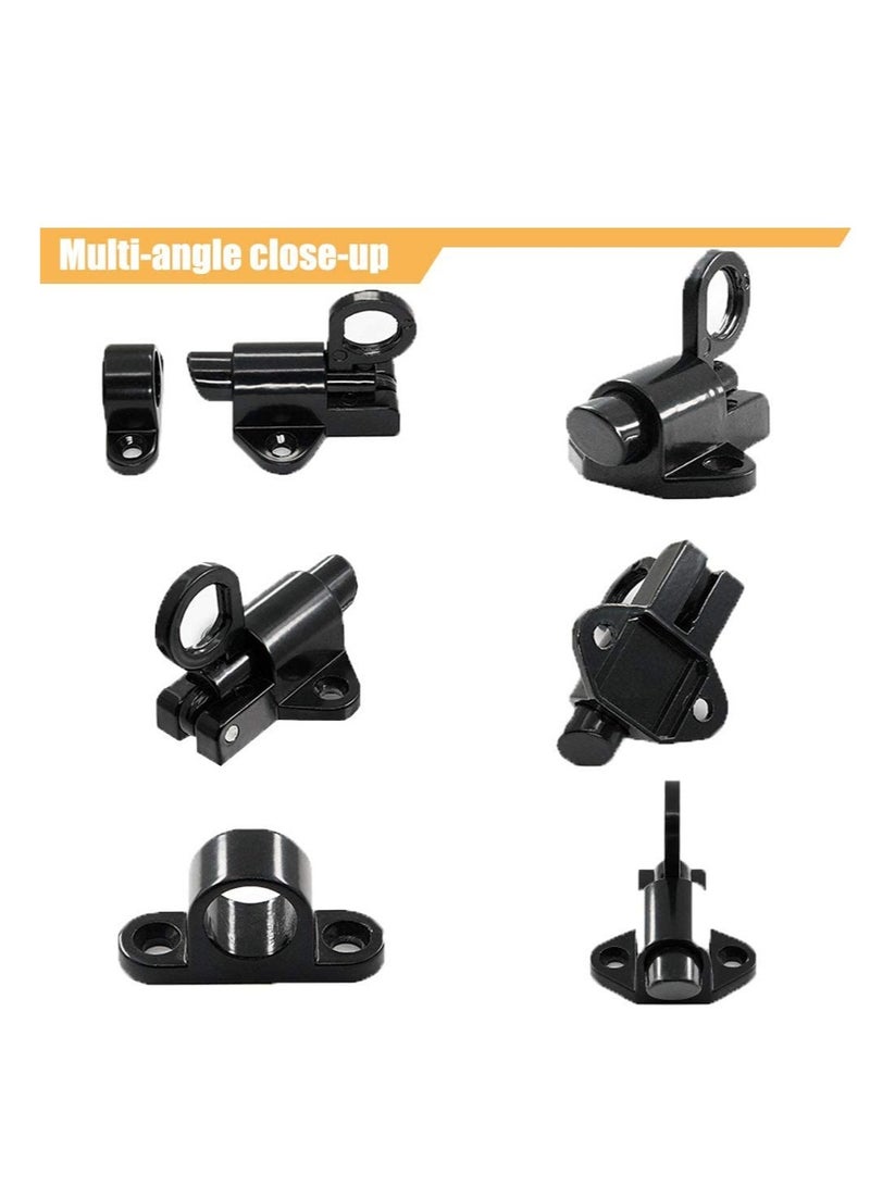 4 Pcs Spring Latch Bolt,Automatic Latch Lock,Spring Lock Automatic Spring Latch,Pull Ring Door Bolt with Screws,Suitable for Windows Wooden Doors,Courtyard Doors,Cabinet Doors(Black and Silver Gray)