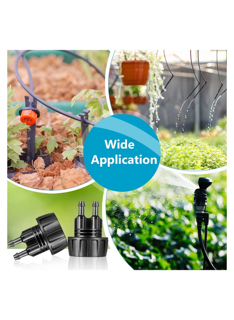 12 Pack 1/4 Inch Drip Irrigation Connectors and 3/4 Inch Faucet Adapters with Washers for Efficient Garden Watering
