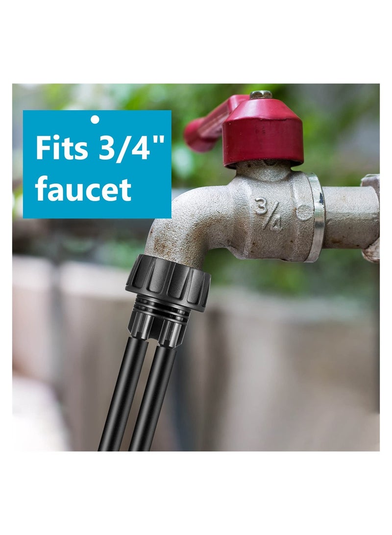 12 Pack 1/4 Inch Drip Irrigation Connectors and 3/4 Inch Faucet Adapters with Washers for Efficient Garden Watering